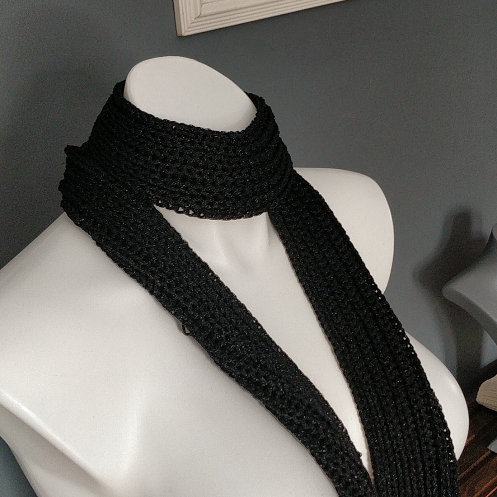 Black Sparkly Knit Scarf